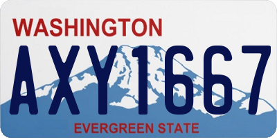 WA license plate AXY1667