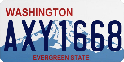WA license plate AXY1668