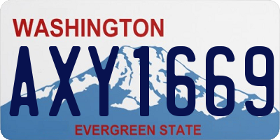 WA license plate AXY1669