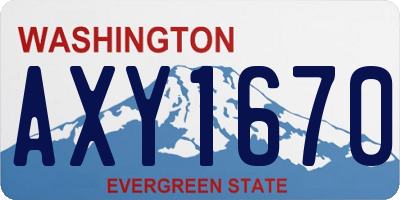 WA license plate AXY1670