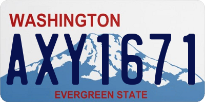 WA license plate AXY1671