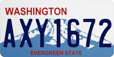 WA license plate AXY1672