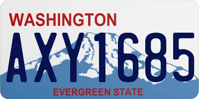 WA license plate AXY1685