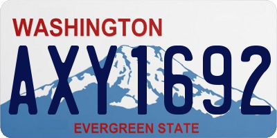WA license plate AXY1692