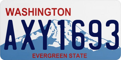 WA license plate AXY1693