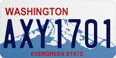 WA license plate AXY1701