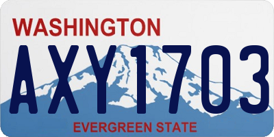 WA license plate AXY1703