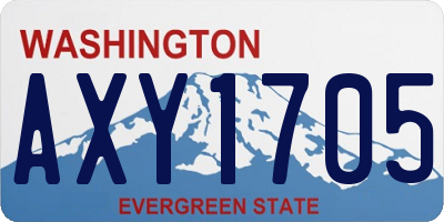 WA license plate AXY1705