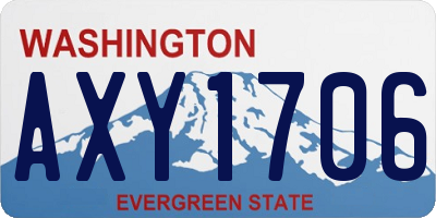 WA license plate AXY1706