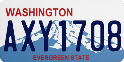 WA license plate AXY1708