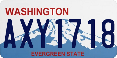 WA license plate AXY1718