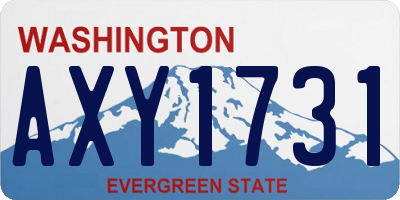 WA license plate AXY1731