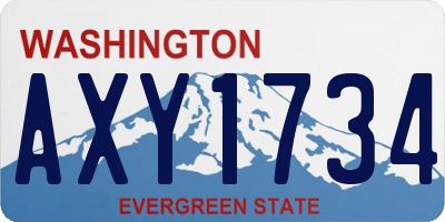WA license plate AXY1734