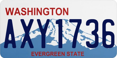 WA license plate AXY1736