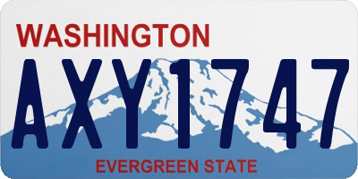WA license plate AXY1747