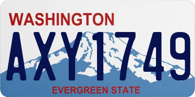 WA license plate AXY1749