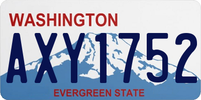 WA license plate AXY1752