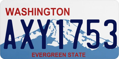 WA license plate AXY1753