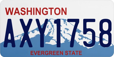WA license plate AXY1758