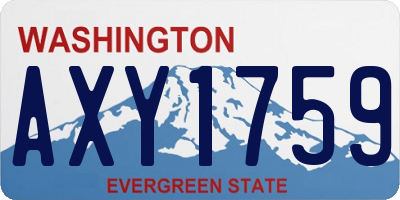 WA license plate AXY1759
