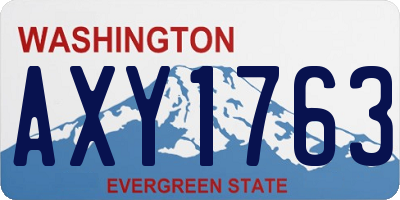 WA license plate AXY1763