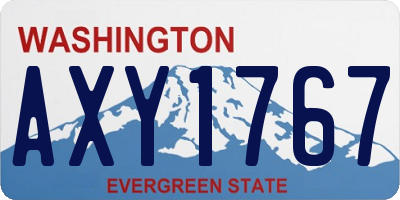 WA license plate AXY1767