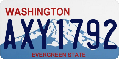 WA license plate AXY1792