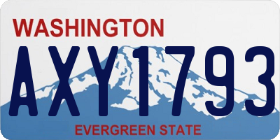 WA license plate AXY1793