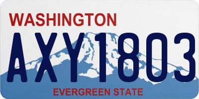 WA license plate AXY1803