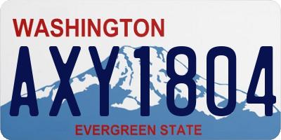 WA license plate AXY1804