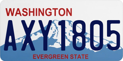 WA license plate AXY1805