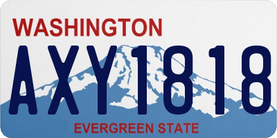 WA license plate AXY1818