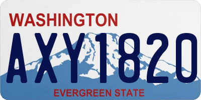 WA license plate AXY1820