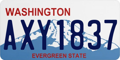 WA license plate AXY1837
