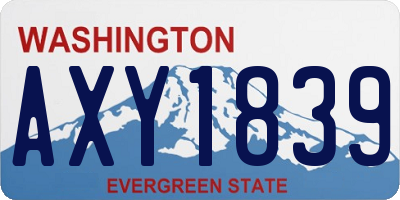 WA license plate AXY1839
