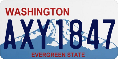 WA license plate AXY1847