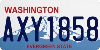 WA license plate AXY1858