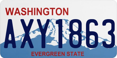 WA license plate AXY1863