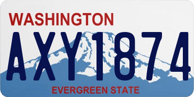 WA license plate AXY1874