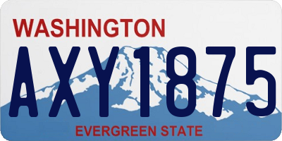 WA license plate AXY1875