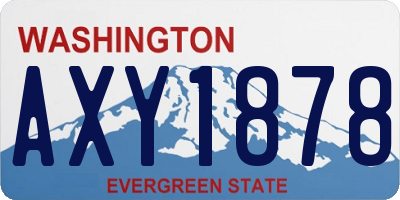 WA license plate AXY1878