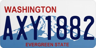WA license plate AXY1882