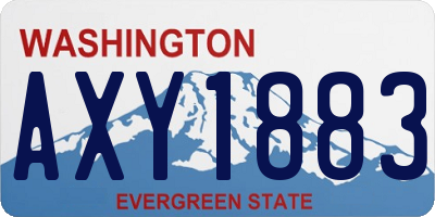 WA license plate AXY1883
