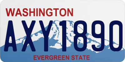 WA license plate AXY1890