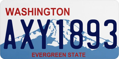 WA license plate AXY1893