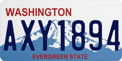 WA license plate AXY1894