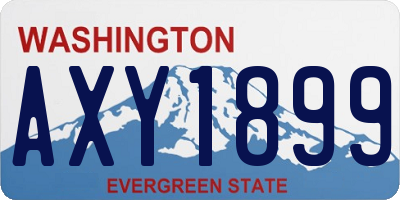 WA license plate AXY1899