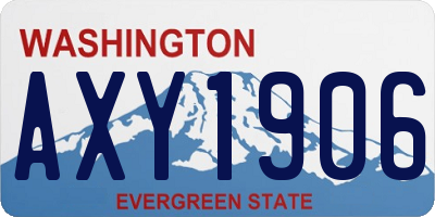 WA license plate AXY1906