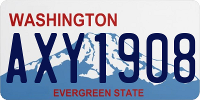 WA license plate AXY1908
