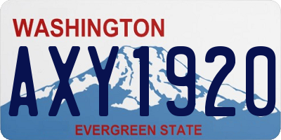 WA license plate AXY1920